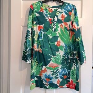 Tropical print swim cover